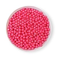 SugarMeLicious Pearls Sprinkles, Delicious Edible Sugar Pearl Sprinkles For Decorating Cakes, Cupcakes, Cookies, Ice Cream And Desserts, Vibrant Colors, Food-Safe & Resealable Pouch, (8mm, 4 oz, Hot Pink)