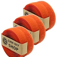 Sew On Hook and Loop Tape Fastening Nylon Fabric Tape with Non-Adhesive for DIY Craft Interlocking Tape Sewing Fasteners (Orange, 16.5 ft/Pack)