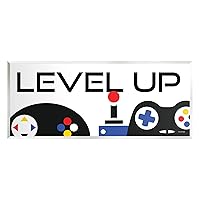 Stupell Industries Level Up Varied Gaming Controllers Wall Plaque Art, Design by Yass Naffas Designs