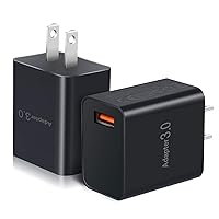 2-Pack Fast Charge 3.0 Adapter 18W Quick Charging Blocks USB Wall Plug Power Charger Brick Compatible for iPhone 15/14/13/12/11/XR, iPad, AirPods, Samsung Galaxy S21 Note 20/10, Wireless Charger