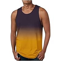 Men's Tank Shirts,Plus Size Summer 3D Printed Muscle Sleeveless Training Shirt Bodybuilding Refreshing Tees