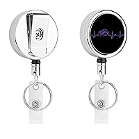 Photographer Heartbeat Cute Badge Holder Clip Reel Retractable Name ID Card Holders for Office Worker Doctor Nurse