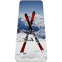 Pair Of Cross Skis Extra Thick Yoga Mat - Eco Friendly Non-Slip Exercise & Fitness Mat Workout Mat for All Type of Yoga, Pilates and Floor Exercises 72x24in
