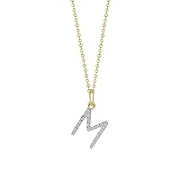 Diamond Letter Necklace Alphabet Pendant Charms Solid 14K Gold Initial Jewelry White Color Stone Nice Gift for Women Gift