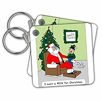 3dRose Key Chains Dale Hunts Child Asking Santa for a 401k for Christmas (kc-4762-1)