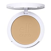 e.l.f. Camo Powder Foundation, Lightweight, Primer-Infused Buildable & Long-Lasting Medium-to-Full Coverage Foundation, Light 250 W