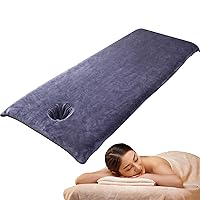 Massage Bed Cover with Face Hole, 32x75 Inch Absorbent Massage Table Cover, Soft Microfiber Massage Couch Cover, Reusable Beauty Bed Cover, Grey, Massage Bed Cover