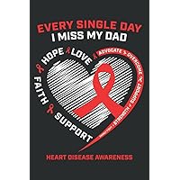 I Miss My Father in Memory of My Dad Heart Disease Awareness: Lined Writing Notebook With 120 Pages – 6 x 9 Custom Journals to Write In... Lined Pages, Gift for Men and Women