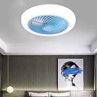 Ceiling Fan with Light and Remote Control Silent 3 Speeds Bedroom Led Dimmable Fan Ceiling Light with Timer Modern Living Roomt Ceiling Fan Light/Blue