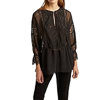 French Connection Womens Lace Peplum Blouse