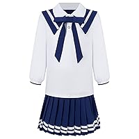 CHICTRY Kids Girls Classic Japanese School Uniform Dress Cosplay Schoolgirl JK Uniform Suits Japan Anime Costume