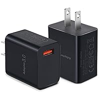 USB Wall Charger, Besgoods 5V 3A Fast Charging Block 3.0 Power Adapter 18W Compatible with Wireless Charger iPhone 14 Pro Max Galaxy S24 S23 Ultra 22 21 20 A03s Android Phones, 2Pack