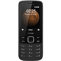 Nokia 225 4G all carriers, 0.06gb, 2.4-Inch UK SIM-Free Feature Phone (Dual SIM) – Black