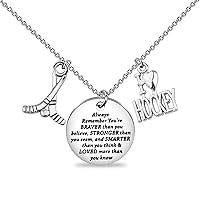 BNQL Hockey Necklace Hockey Gifts for Hockey Players Lovers Ice Hockey Gifts Hockey Charm Pendant Stick Necklace Jewelry