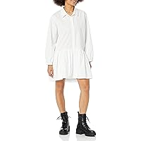 Monrow Women's Hd0584-poplin Easy Shirt Dress