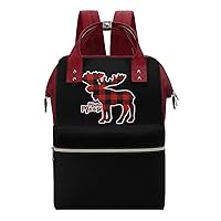 Mama Moose Red Plaid Travel Backpack Diaper Bag Lightweight Mommy Bag Shoulder Bag for Men Women