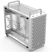 A4 Compact ITX PC Case A50 G5 K55 SFX Computer Case Aluminum Mini-ITX Small Computer Case Test Bench Mini Computer Host Tempered Acrylic Side Panel B2