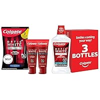 Colgate Optic White Pro Series Whitening Toothpaste with 5% Hydrogen Peroxide & Optic White Whitening Mouthwash, 2% Hydrogen Peroxide, Fresh Mint, 32 Ounce, 3 Pack (Packaging May Vary)