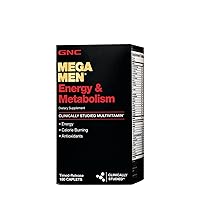GNC Mega Men Energy & Metabolism Multivitamin | Increased Energy, Metabolism, Antioxidants, and Calorie Burning | 180 Count