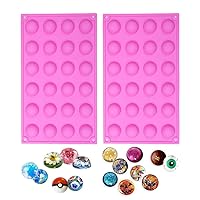 Small Dome Silicone Mold for Cake Decorating Candy Chocolate Mould Semicircle Handmade Resin Craft Mould (round 24 holes mold 2 pcs)