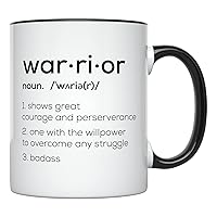 YouNique Designs Get Well Soon Mug for Women, 11 Oz, Warrior Mug, Encouragement, Sobriety, Badass Women, Proud Of You Cup For Her, Sober, Pick Me Up, Comforting Mug for Cancer Patients (Black Handle)