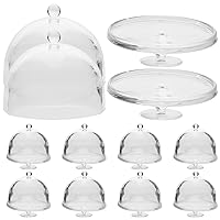 BESTOYARD 20 Pcs Mini Cake Holder Clear Cake Stand Server Tray Cake Stand with Lid Cake Stand with Dome Dollhouse Kitchen Accessories 1 12 Scale Miniature Dollhouse Kitchen Accessories Mini