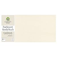 Clear Path Paper - Pearlescent Barely Peach Cardstock - 12 x 24 inch - 105Lb Cover - 10 Sheets
