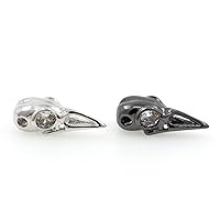 Unique Designs Raven Skull Beads,Bird Charm for Bracelet,Gothic Jewelry 7X6X18 mm Black 8Pcs