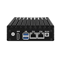 HUNSN Micro Firewall Appliance, Mini PC, OPNsense, Untangle, VPN, Router PC, Intel Celeron N3050, RJ13, AES-NI, 2 x Realtek RTL8111H LAN, HDMI, 2 x USB3.0, 4G RAM, 64G SSD