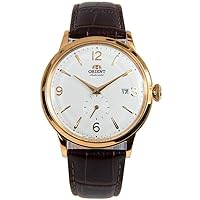Orient Men's 'Bambino Small Seconds' Japanese Automatic Stainless Steel and Leather Dress Watch (Gold)
