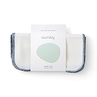 Esembly Wipe Ups, Organic Cotton Reusable Baby Wipes, Soft and Sturdy Washable Cloth Diaper Wipes, One Size, 12-pk