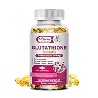 High Strength Liposomal Glutathione Capsules -1000mg Active Reduced Form Glutathione with L-Glutamine 300mg Enhanced Absorption - Antioxidant, Detox & Cleanse, Immune Health Support-120 caps