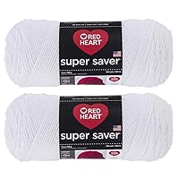 Bulk Buy: Red Heart Super Saver (2-Pack) (White, 7 oz Each Skein)