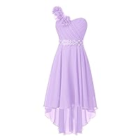 CHICTRY Chiffon One Shoulder Flower Girl Kids Junior Long Bridesmaid Wedding Party Gown Dresses