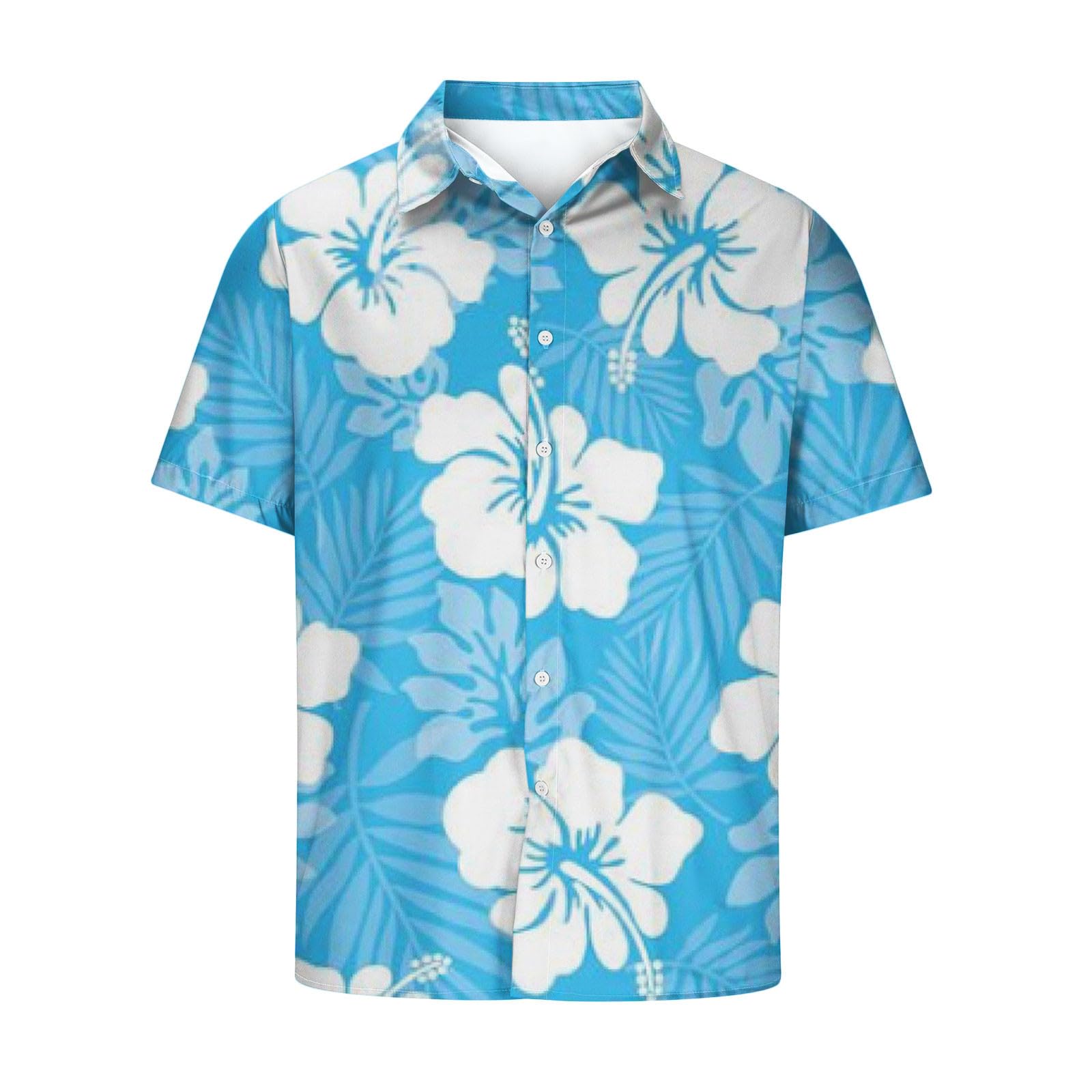 Funky Hawaiian Shirt Slim Fit for Men Button Down Short-sleeve Beach Shirts  Casual Tropical Shirts 