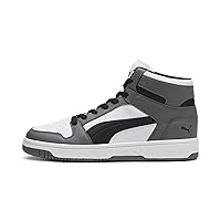 PUMA Men's Rebound Layup Sneaker, White Black-Cool Dark Gray, 11