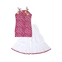 Chandrakala Kids Party Wear Top Bottom Set Ethnic Traditional Dress Kurti Bottom Set for Baby Girls (KG101)