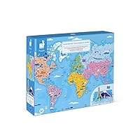 Janod 350 Piece Educational World Atlas Floor Puzzle - Ages 6+ - J02677
