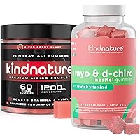 Kind Nature Myo-Inositol & Tongkat Ali for Men Gummies - Hormonal Balance & Vitality Support Bundle