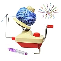 Yarn Ball Winder, Ayasee Hands Operated Swift Yarn Fiber String Ball Wool Winder Machines for Family+10PS Knitting Stitch Markers+10PS Plastic Needles+1PS Scissors(22)