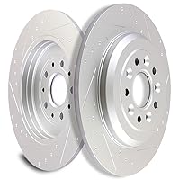 [SCITOO Brake Rotors Kits] -(2) Rear Slotted Brake Rotors for Ford Edge,Explorer,Five Hundred,Flex,Freestyle,Taurus,Taurus X,for Lincoln MKS,MKT,MKX,for Mercury Montego,Sable