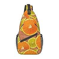 Lemons And Oranges Sling Bag Crossbody Backpack Sling Backpack Shoulder Bag For Women Men Cycling Hiking Travel