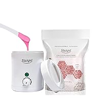 Starpil Wax 1000g Pink Hard Wax Beads and Mini Wax Warmer 4oz – Professional Hair Removal Kit with Stripless Wax Beans and Adjustable Temperature Pot