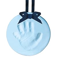 Tiny Ideas Baby Handprint or Footprint DIY Keepsake Ornament Kit, Baby Boy Nursery Décor, Newborn Gift for Expecting Parents, Blue