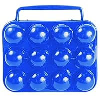 Camco Egg Carrier Holder with Built-In Handle | Ideal for RVing, Camping, Tailgating, Picnics, Road Trips and More | Safely Carry Up to 12 Eggs | Blue (51015)