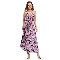 Women's Strap Maxi Hawaiian V Neck Floral Casual Beach Dresses