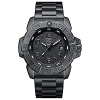 Luminox - Navy Seal Steel Blackout XS.3252.BO.L - Mens Watch 45mm - Military Dive Watch in Black Date Function - 200m Water Resistant - Sapphire Glass - Mens Watches - Made in Switzerland
