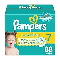 Pampers Swaddlers Diapers - Size 7, One Month Supply (88 Count), Ultra Soft Disposable Baby Diapers