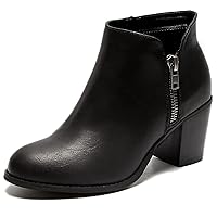 Luoika Women's Wide Width Ankle Boots, Mide Heel Extra Wide Winter Boots. (171104 Black PU 12.5XW)