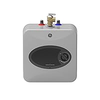 GE APPLIANCES Point of Use Water Heater | Electric Water Heater with Adjustable Thermostat | Easy Install for Instant Hot Water | 2.5 Gallon | 120 Volt | Stainless Steel, Gray (GE02P08BAR)